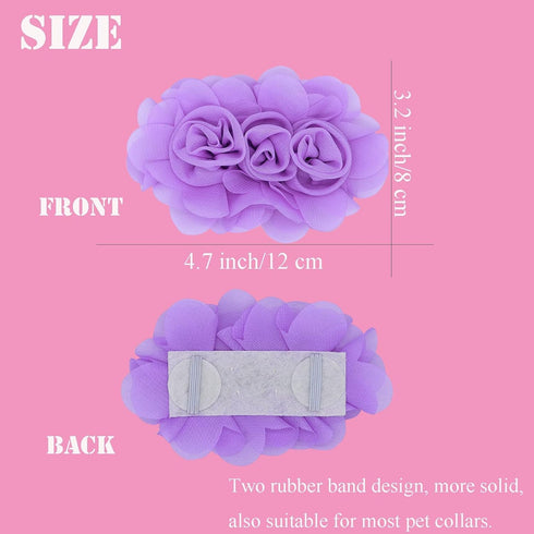 10 PCS Dog Collar Flowers, Multi-Color Pet Bow Ties, Sliding Grooming Accessories for Puppy Small Medium Large Dogs