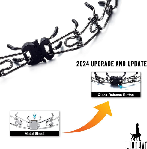 Dog Chain Collar Adjustable Stainless Steel Links with Quick Release Buckle for Small Medium Large Dogs