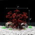 JIH 8 inch 2 Aquarium Decor Plastic Plant Small,Fish Tank Decoration Ornament Artificial Plants (Dark Red Pcs)