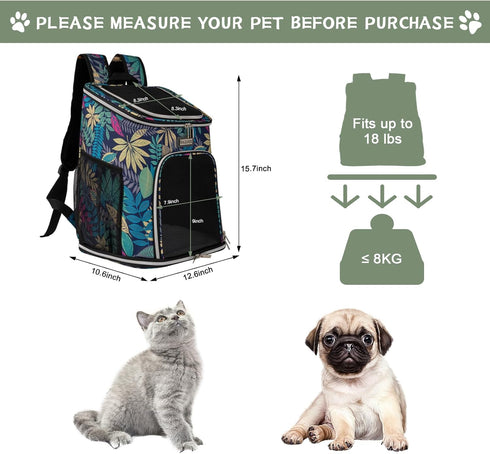 Backpack 18lbs, Backpack BAGLHER Cat Carrier, Mesh Pet Cat Carrier for Medium Small Dog Cat Puppy Kitten Bunny up