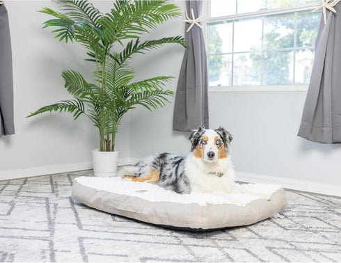 Armarkat Mat Model M12HMB/MB-L, Large Dog Crate Mat with Removable Cover, Beige/White