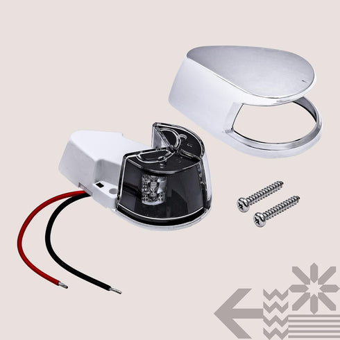 TRUE MODS Red Green LED Marine Navigation Bow Light - Waterproof Chrome & ABS, 2 Nautical Mile Visibility for Boat