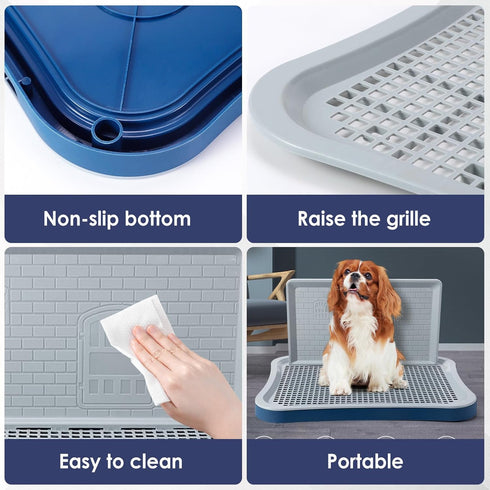 BESTMAN MARINE Pee Pad Holder,Dog Potty Tray with Splash Guard,Indoor Potty for Small Dogs, Waterproof and Easy