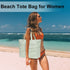 LEDAOU Large Waterproof Beach Tote Bag for Women, Sandproof Zipper Tote for Pool Gym Grocery Travel with Wet Pocket