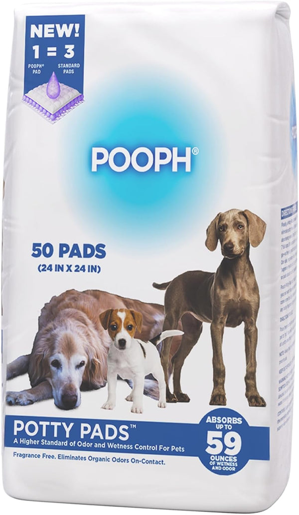 POOPH Potty Pads 50 Count Superior Absorbency & Odor Control Absorbs 59oz,