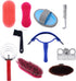 CDQL 10Pcs 5 Horse Grooming Kit - Horse Brushes Kit - Horse Grooming Body Brush Kit Includes Metal Long Handle Comb