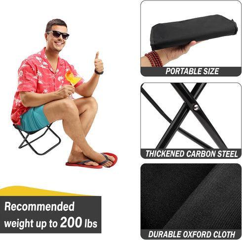 12in 1.6Lbs SUNPRO Camping Stool, Portable Folding Stool with Carry Bag, Portable Folding Chair Collapsible Camp Stool
