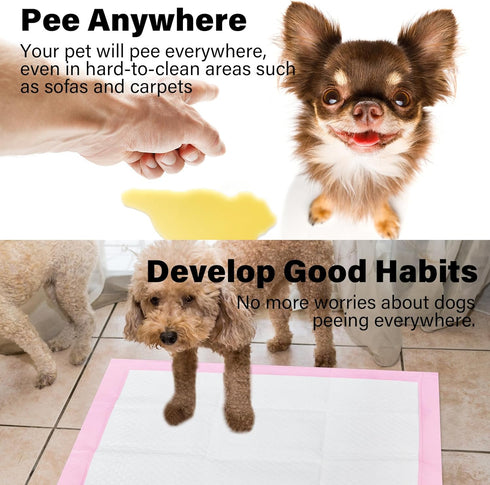 JONYEE 4-Layer 13 17 -Pink(25 Count) Basics Dog and Puppy Pee Pads with Leak-Proof and Quick-Dry Design for Potty