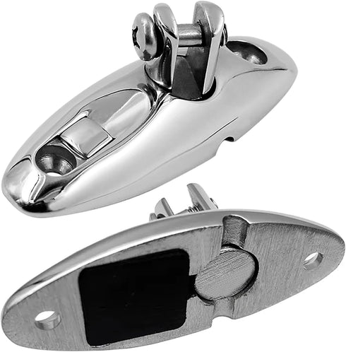SHENGHUISS Quick Release Bimini Top Swivel Hinge - 316 Stainless Steel Deck Side Mount Marine Hardware with Screws