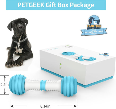 PETGEEK Interactive Dog Bone Toy, Automatic Chase Toy for Medium/Large Dogs, USB Rechargeable, Safe Material, Blue