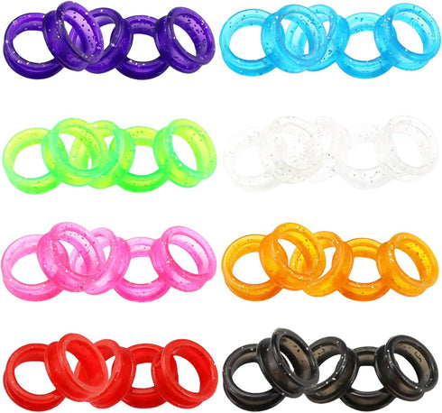 40Pcs Shear Grips Inserts - Soft Silicone Finger Rings for Comfortable Dog Grooming Scissors and Pet Hair Trimming
