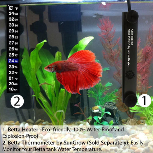 SunGrow 10W Water Heater for Turtle Aquarium Tank, Cat & Dog Heated Bowl, Bird Fountain Deicer, Chicken & Horse Water