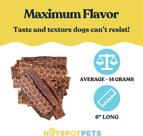 (6 INCHES 25 Count) hotspot pets Beef Esophagus Dog Treats - Grass Fed with No Added Hormone, All Natural Jerky Dog