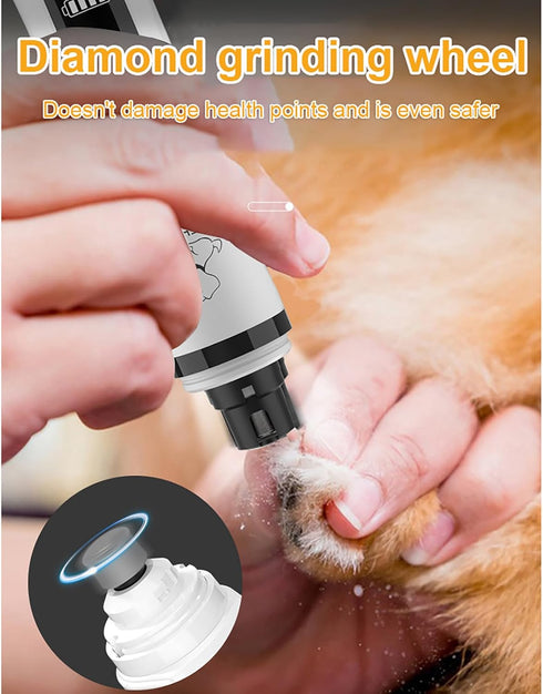 Settings, 2000mAh Upgraded Slient Dog Nail Grinder, Professional Pet Nail Grinder, Triple Speed Battery, Ultra Quiet