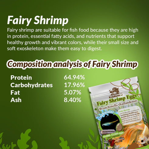4 Freshwater Fairy Shirmp Eggs - for Hatching,High Protein Live Fish Food for Newborn Fry, Betta Fish, and Other