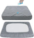 Dog Bed Covers 2 Pack, Soft Plush Replacement Washable, Waterproof Dog Bed Liner Grey, 44x35 Inches, Cover Only