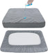 Dog Bed Covers Soft Plush Replacement Washable Grey, Waterproof Liner 36x27 Inches, Cover Only