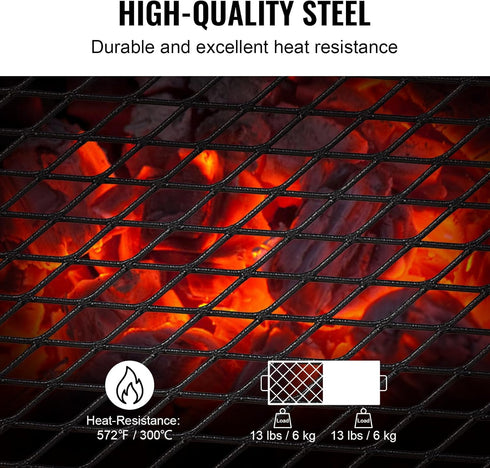 VEVOR Folding Campfire Grill, Heavy Duty Steel Mesh Grate, 22.4" Portable Grilling Rack for Outdoor Open Flame Cooking