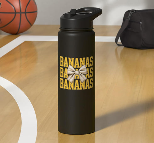 Bananas Apparel For Men Girls Women Tee Bananas Last Name Coquette Bow Men Women Kids Stainless Steel Insulated Water