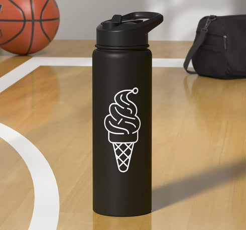Funny Ice Cream Maker Graphic Tees and Giveaways Ice Cream Cone One Line Drawing Sorbet Stainless Steel Insulated Water