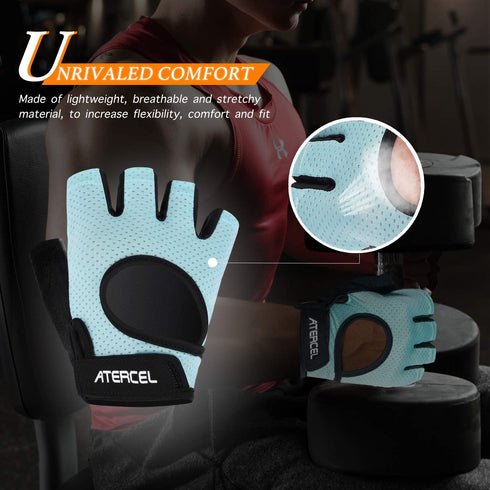 ATERCEL Weight Lifting Gloves Full Palm Protection, Workout Gloves for Gym, Cycling, Exercise, Breathable, Super