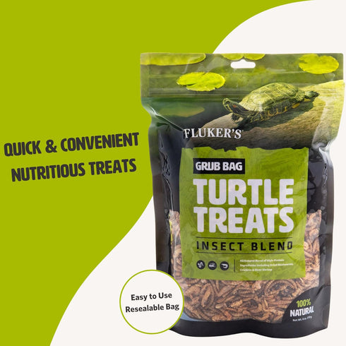 Fluker's Grub Bag Turtle Treats, Insect Blend, High Protein Freeze Dried River Shrimp, Crickets, Mealworms, 12 oz