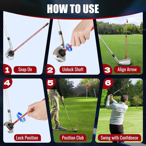 10" CRAFTSMAN GOLF Club Face Magnet Alignment Tool for Aiming, Golf Magnetic Alignment Sticks Rods for Golf Training