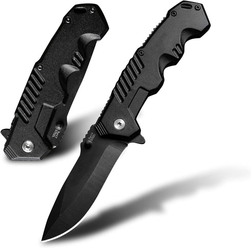 Pocket Folding Knife Set, Stainless Steel Clip Point Lock Blade Knives for Camping