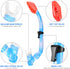 Kids Snorkel Set, Dry Top Snorkeling Gear for Youth Boys Girls Age 5-15, Tempered Glass Mask and Snorkel
