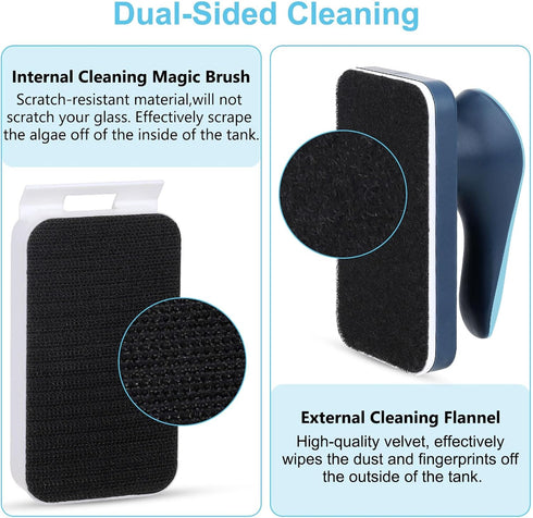 Aquarium Magnetic Glass Cleaner, Fish Tank Algae Magnet Tool with Detachable Scrapers