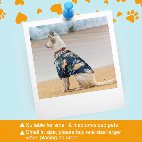 Weewooday 4 Pieces Small Pet Summer T-Shirts, Hawaii Style Floral Pet Dog Shirt for Beach Seaside Puppy (Floral Style,