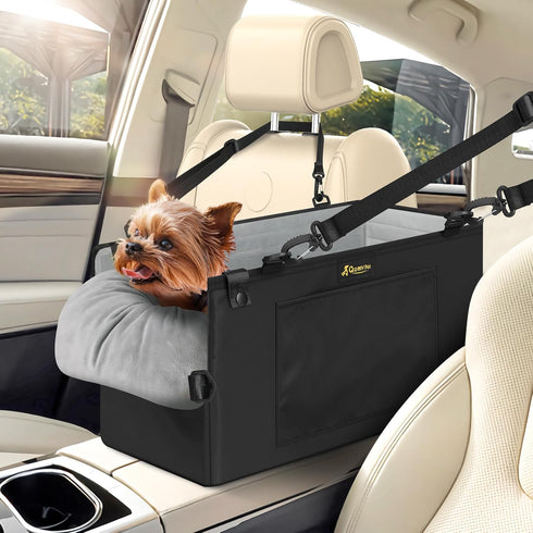 QUMY Dog Car Seats for Small Dogs Up to 11lbs, Portable Center