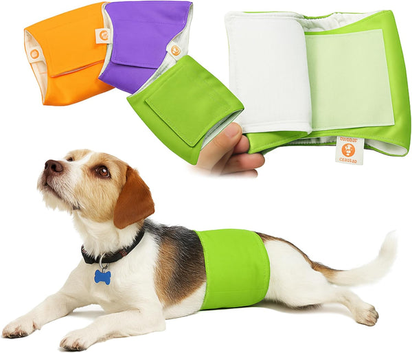 PETTING IS CARING Male Dog Wraps Washable & Reusable Belly Band Diapers