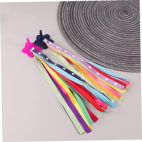 Garneck 1 Pair Colorful Bicycle Handlebar Ribbon Tassel Streamers for Kids Scooter Bike Accessory
