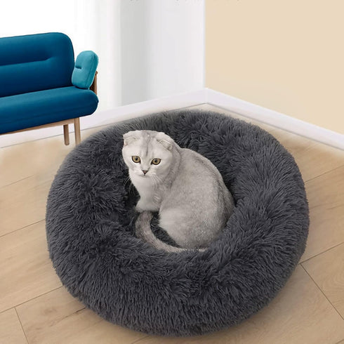 Nisrada Cat Beds for Indoor Cats, 15.7 Inch Dog Bed for Small Medium Large Dogs, Washable Round Pet Bed