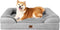 EHEYCIGA Orthopedic Dog Beds for Large Dogs, Waterproof Memory Foam with Sides, Grey