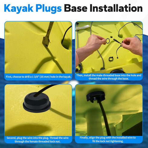Dfnidy Kayaks Through Hull Wiring Kits, Replacement Kayak Thru Hull Wiring Plugs Compatible with Wilderness Systems