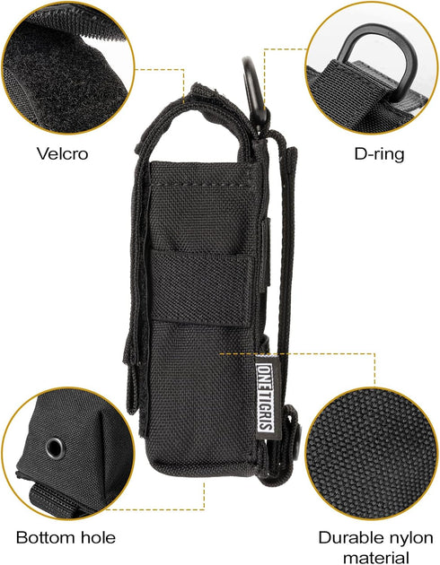 OneTigris Flashlight Holster - Molle Flashlight Holder Pouch for Belt, Tactical Flashlight Holder Made of 1000D Cordura