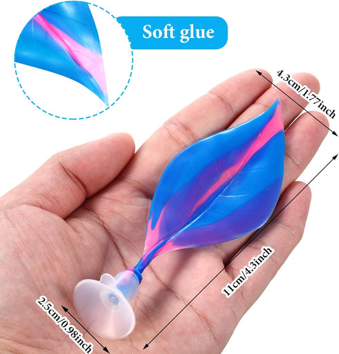 WILLBOND 2 Pieces Silicone Betta Bed Leaf Hammock for Betta Fish, Betta Fish Bed, Practical Resting Spot, No BPA, Comfortable and Safe (Blue, Pink)