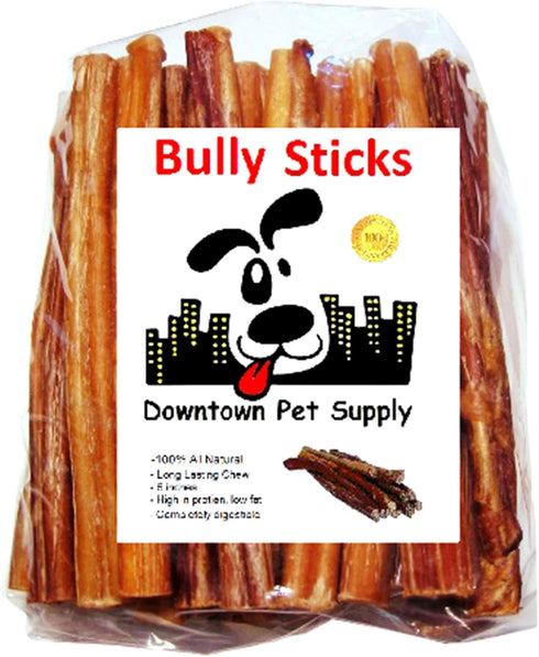 Downtown Pet Supply Bully Sticks for Dogs - Natural 6 Inch Beef
