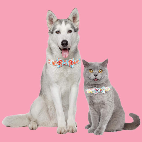 HAOPINSH Dog Bow Tie Collar, Adjustable Valentine's Day Holiday Collars for Large Medium Small Dogs, Soft Durable Red