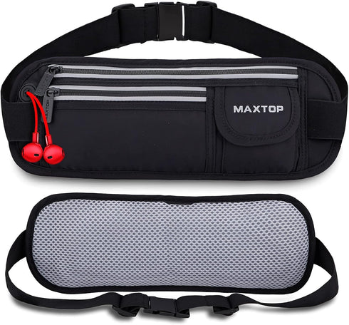 Slim Running Belt Fanny Packs for Women Men, Reflective Waist Pack Phone Holder for Fitness Workout, Water Resistant