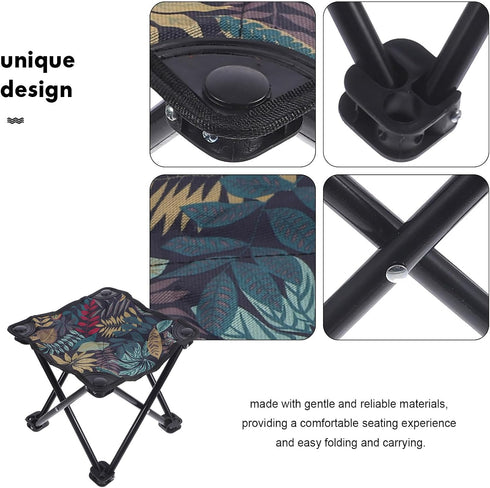 Beaupretty Portable Folding Fishing and Camping Stool Large Oxford Cloth Foldable Hiking Bench with Backrest