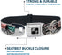 Buckle-Down Seatbelt Buckle Dog Collar - Flowers w/Filigree Pink, 1" Wide, Fits 11-17" Neck