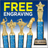 11" Crown Awards Goat Trophies, Gold Star Dairy Goat Trophy with Engraving Included