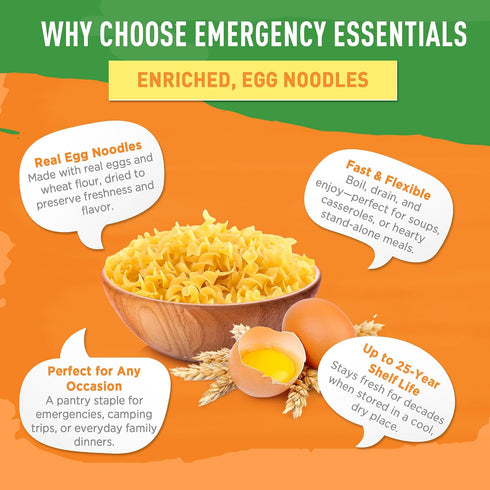 #10 11 30-Year Emergency Essentials Egg Noodle Pasta Can | Long Term Emergency Food Supply | Shelf Stable Survival Meal
