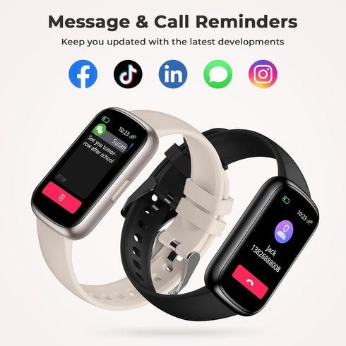 Fitness Tracker with 24/7 Heart Rate, Blood Oxygen, Sleep Monitor - 3ATM Waterproof Smart Watch/Activity Tracker, Black