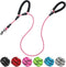 Dog Leash Traffic Double Padded Handles, Comfortable Reflective 2 Handle Leashes for Medium Large Dogs, Pink