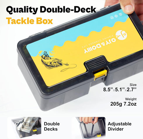 Fishing Lures for Freshwater Bass, Topwater Baits Kit, Animated Swimbaits Set with Tackle Box