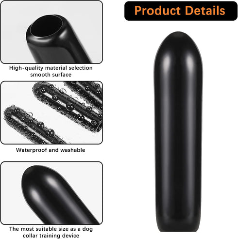 100 Pieces Dog Prong Collar Covers, Vinyl Comfort Rubber Tips, Black (2.5 mm)